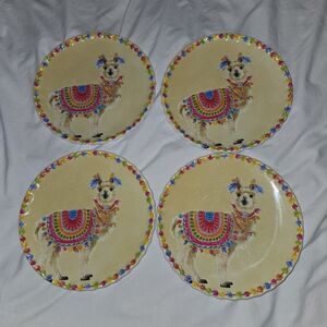 The Spring Shop~9" Melamine Llama Plates~Set of 4 Food Safe BPA Free Top Rack